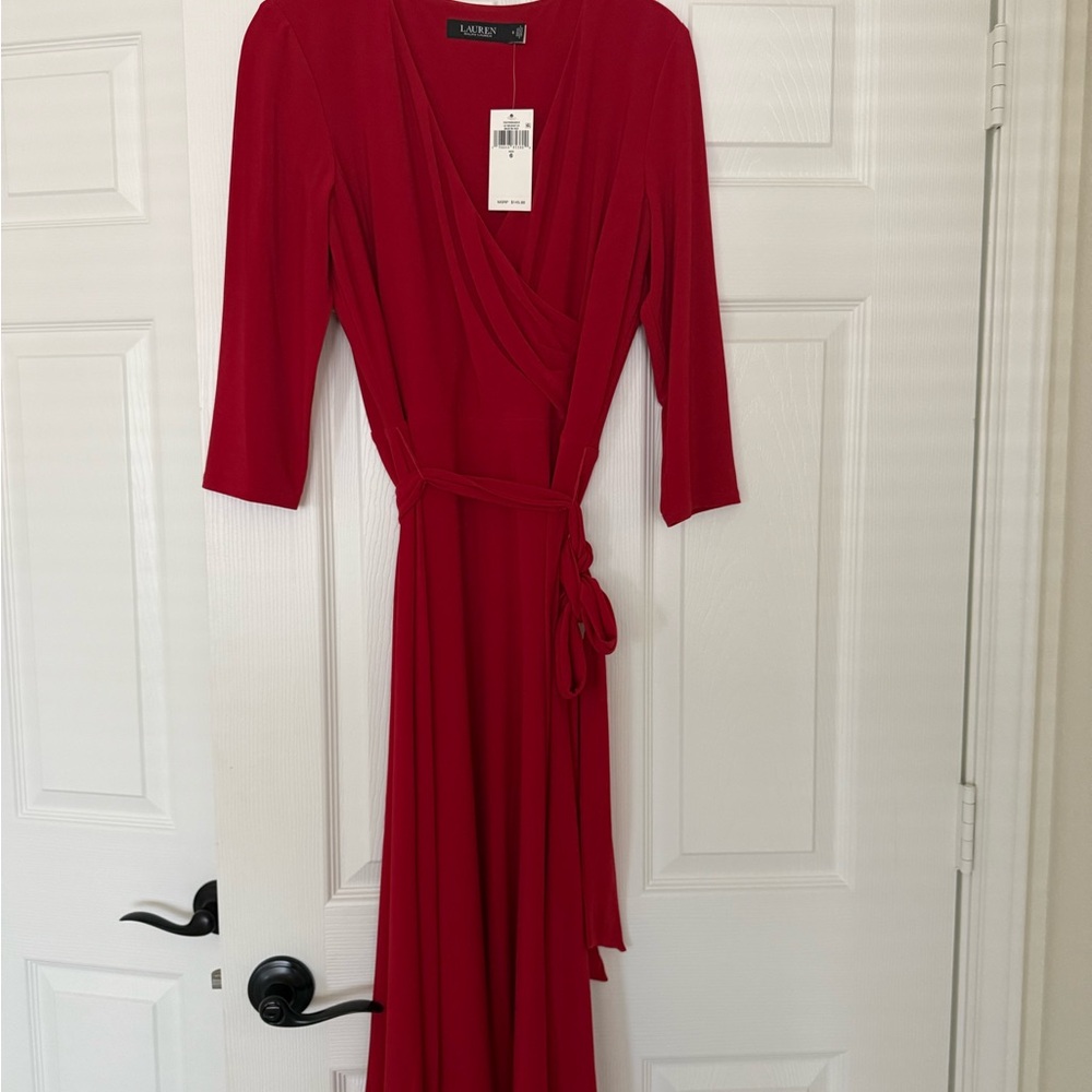 Ralph Lauren Women's Red Long Sleeve Dress